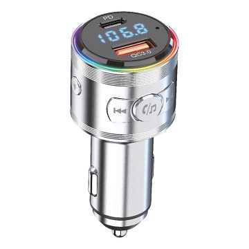 Winner Group - Autoladegerät mit FM-Transmitter und Freisprechfunktion 20W silbern
