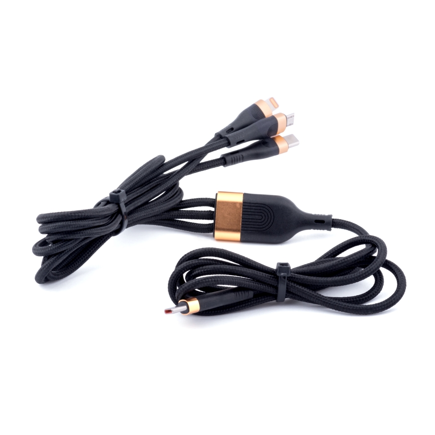Winner Group -Cavo USB 3in1 USB-C / Lightning, USB-C e Micro USB 100W 1,5m nero