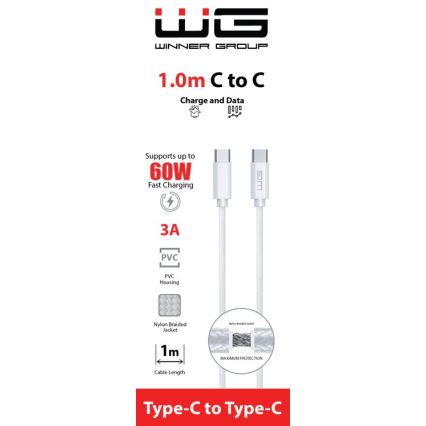 Winner Group - Cavo USB USB-C / USB-C 60W 1m bianco