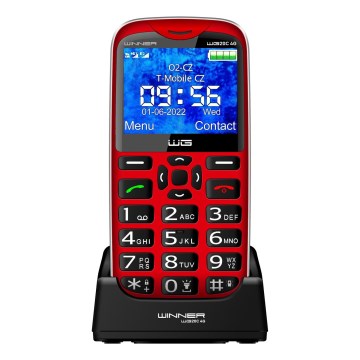 Winner Group - Cellulare per anziani 1600 mAh rosso