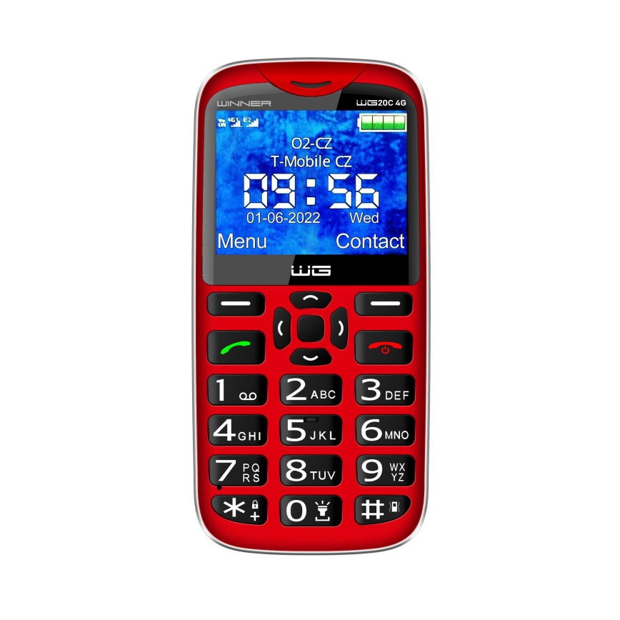 Winner Group - Cellulare per anziani 1600 mAh rosso