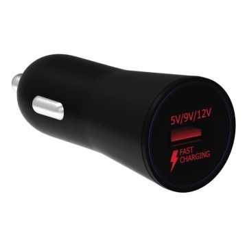 Winner Group - Chargeur de voiture 1xUSB-A Power Delivery 18W noir