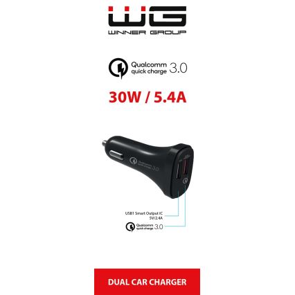 Winner Group - Chargeur de voiture 2x USB-A Power Delivery 30 W noir