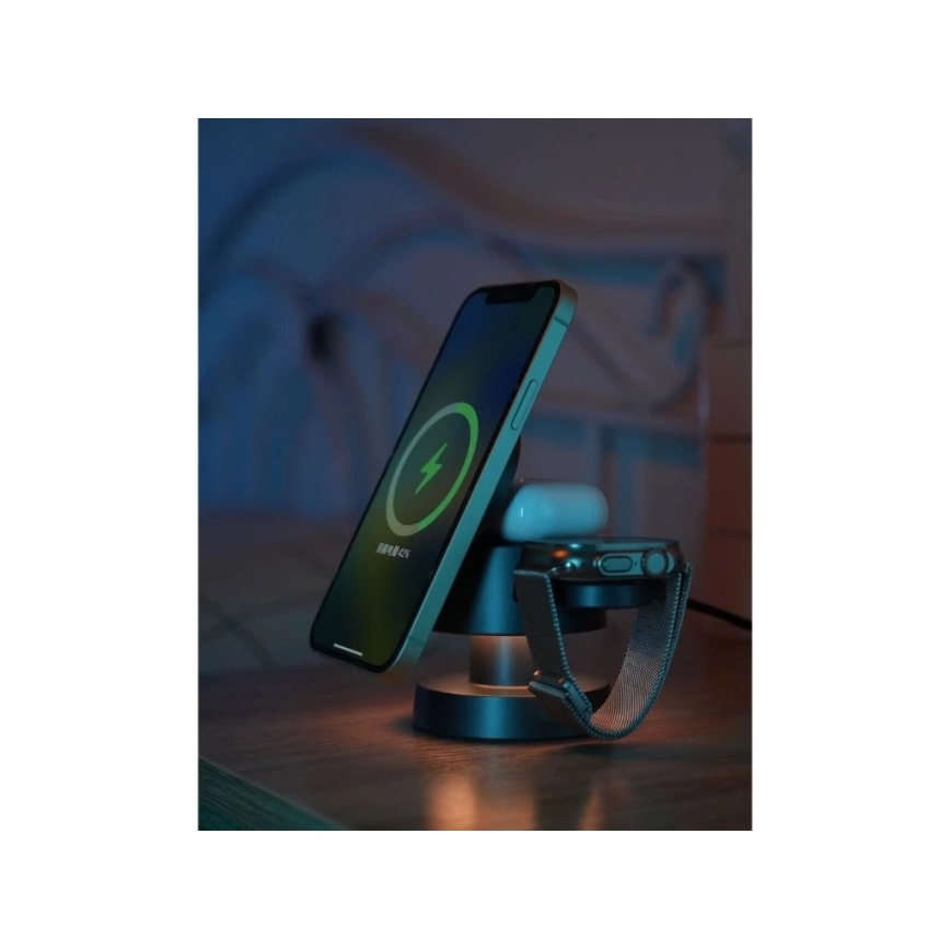 Winner Group - Chargeur sans fil 4-en-1 MUSH8OOM 27W anthracite