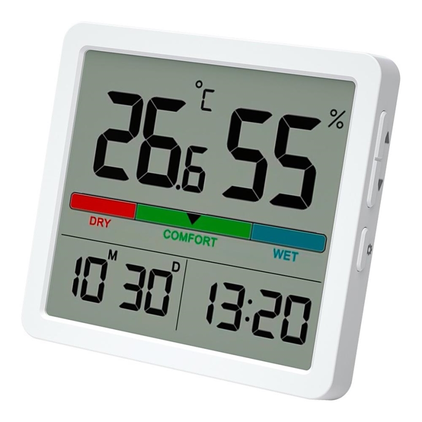 Winner Group - Digitales Thermometer mit LCD-Anzeige und Luftfeuchtigkeitsmesser 2xCR2032 weiß