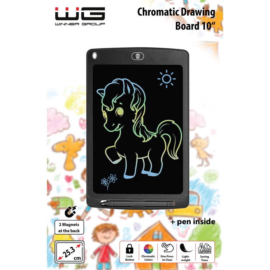 Winner Group - Lavagna elettronica da disegno 10" 1xCR2025 nero