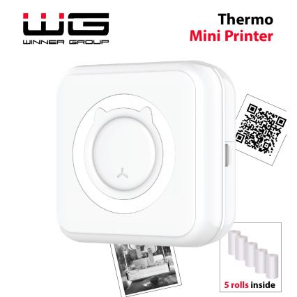 Winner Group - Mini stampante termica 800 mAh bianco