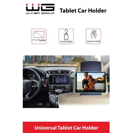 Winner Group - Porta tablet in velcro per auto nero