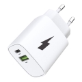 Winner Group - Schnellladeadapter 1xUSB-C + 1xUSB-A, Power Delivery 20 W, weiß