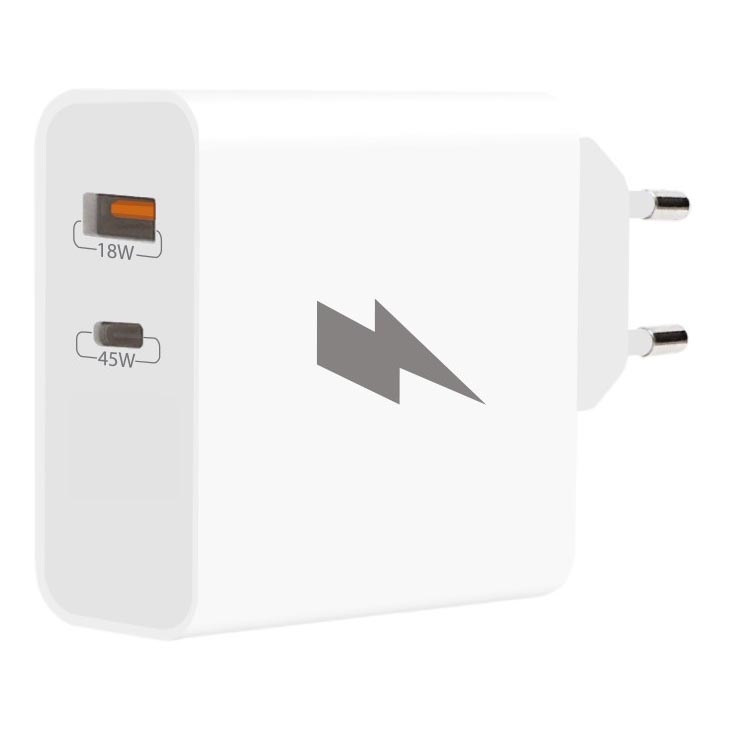 Winner Group - Schnellladeadapter 1xUSB-C + 1xUSB-A Power Delivery 45W weiß