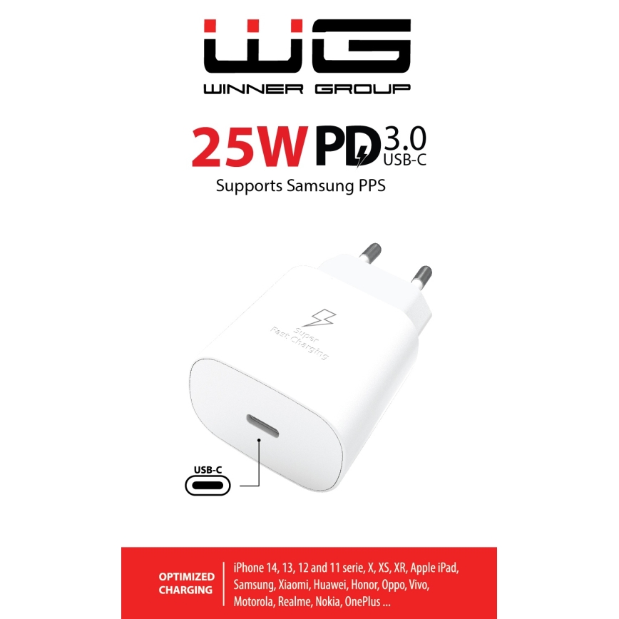 Winner Group - Schnellladeadapter 1xUSB-C Power Delivery 25W weiß