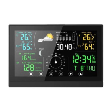 Winner Group - Station météo tactile à écran LCD couleur 5V/3xAAA + 6xAA