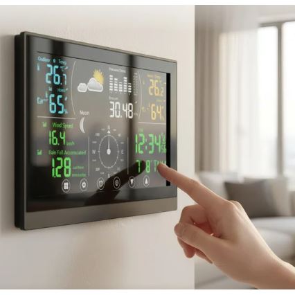 Winner Group - Station météo tactile à écran LCD couleur 5V/3xAAA + 6xAA