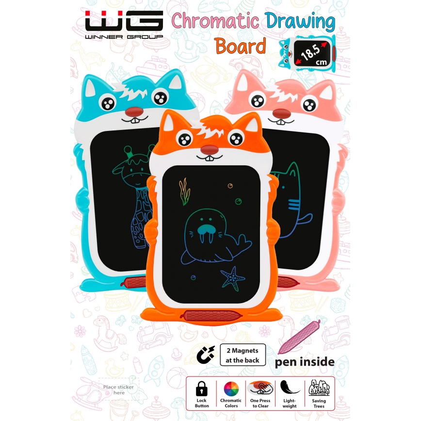 Winner Group - Tavolo da disegno per bambini 7,3" 1xCR2016 squirrel