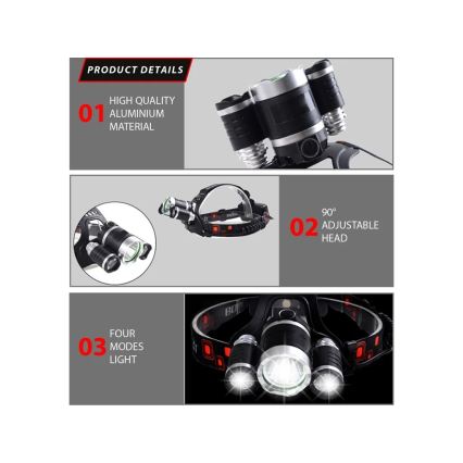 Winner Group - Torcia frontale ricaricabile LED 5V IPX4