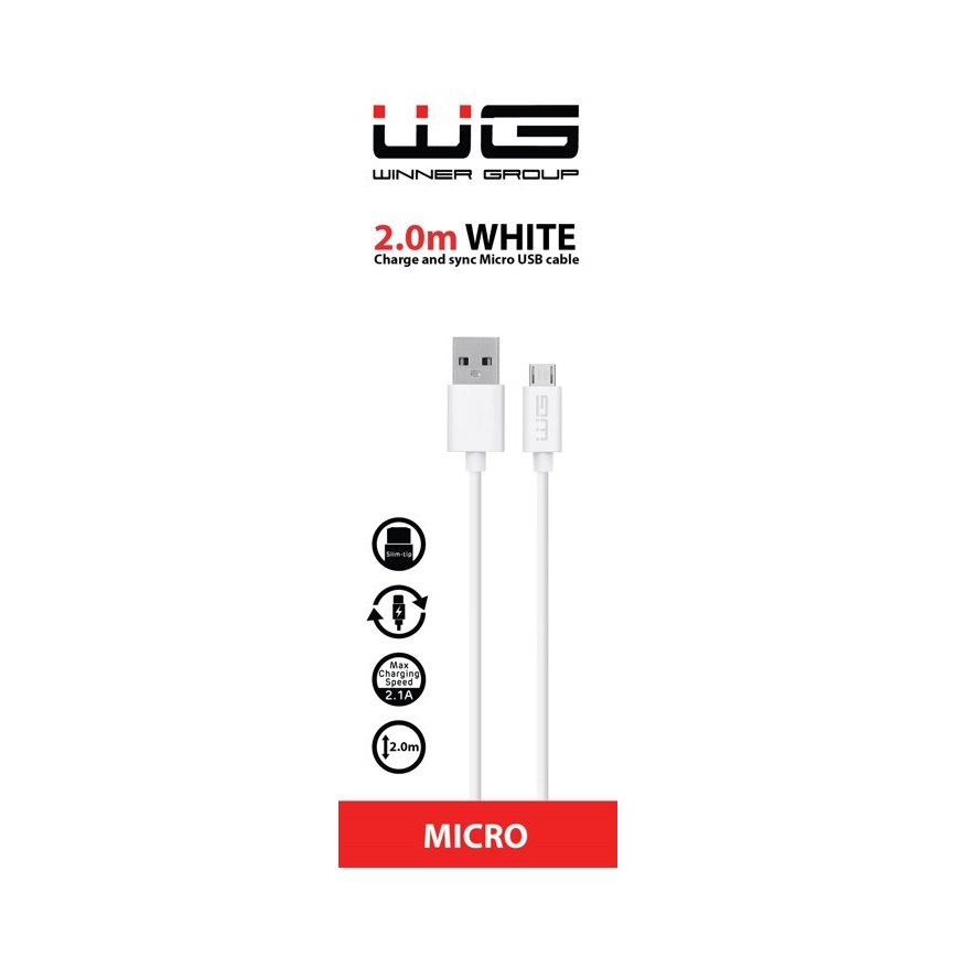 Winner Group - USB-Kabel Micro USB / USB-A 2m weiß