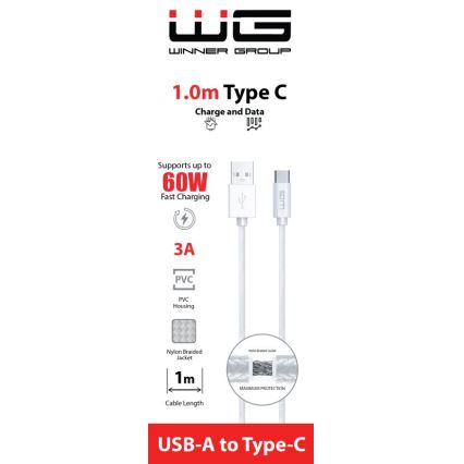 Winner Group - USB-Kabel USB-C / USB-A 60W 1m weiß