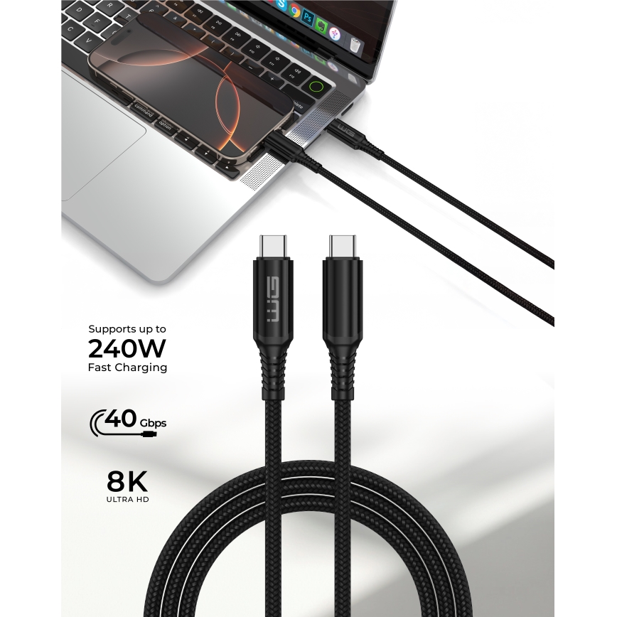Winner Group - USB-Kabel USB-C / USB-C 240W 1m schwarz