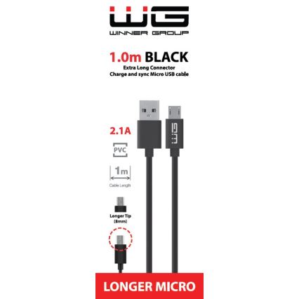 Winner Group - USB-Kabel (Verlängerung) Micro USB / USB-A 1m schwarz
