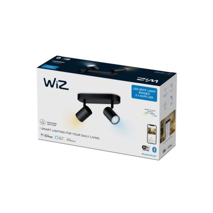 WiZ - Faretto LED dimmerabile IMAGEO 2xGU10/4,9W/230V 2700-6500K Wi-Fi CRI 90 nero