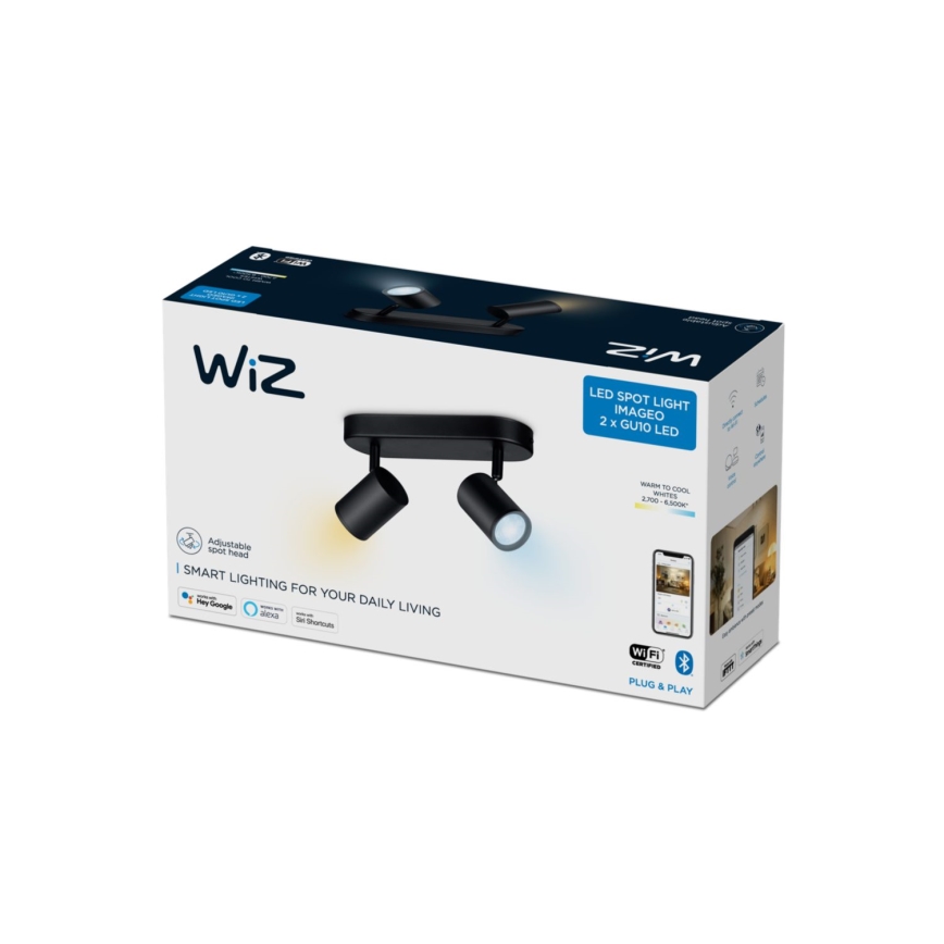 WiZ - Faretto LED dimmerabile IMAGEO 2xGU10/4,9W/230V 2700-6500K Wi-Fi CRI 90 nero