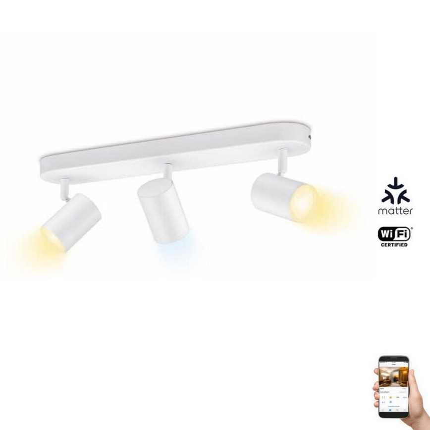 WiZ - Faretto LED dimmerabile IMAGEO 3xGU10/4,9W/230V 2700-6500K Wi-Fi CRI 90 bianco