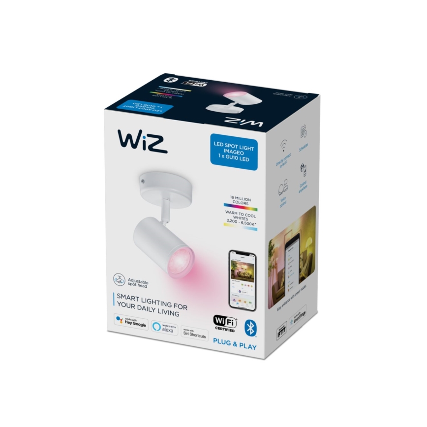 WiZ - Faretto LED RGBW Dimmerabile IMAGEO 1xGU10/4,9W/230V CRI 90 Wi-Fi bianco