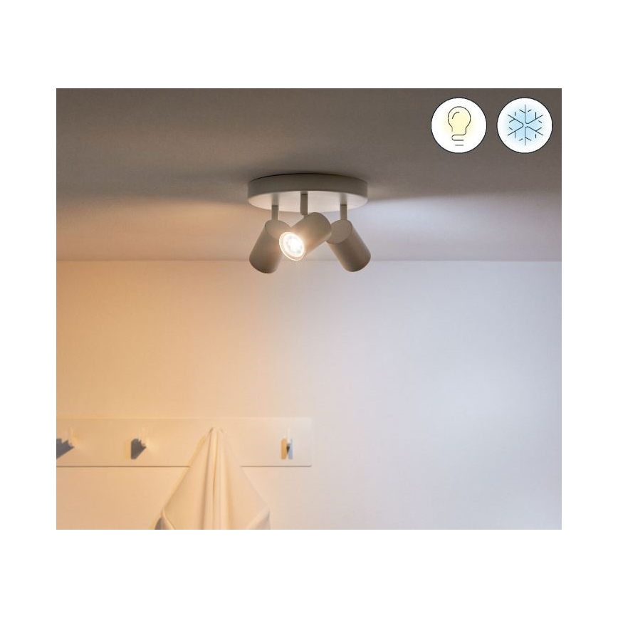 WiZ - Faretto LED RGBW Dimmerabile IMAGEO 3xGU10/4,9W/230V 2200-6500K Wi-Fi CRI 90 bianco