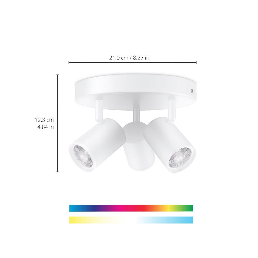 WiZ - Faretto LED RGBW Dimmerabile IMAGEO 3xGU10/4,9W/230V 2200-6500K Wi-Fi CRI 90 bianco