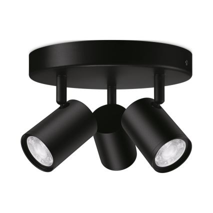 WiZ - Faretto LED RGBW Dimmerabile IMAGEO 3xGU10/4,9W/230V 2200-6500K Wi-Fi CRI 90 nero