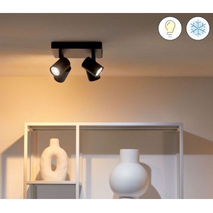 WiZ - Faretto LED RGBW Dimmerabile IMAGEO 4xGU10/4,9W/230V 2200-6500K Wi-Fi CRI 90 nero