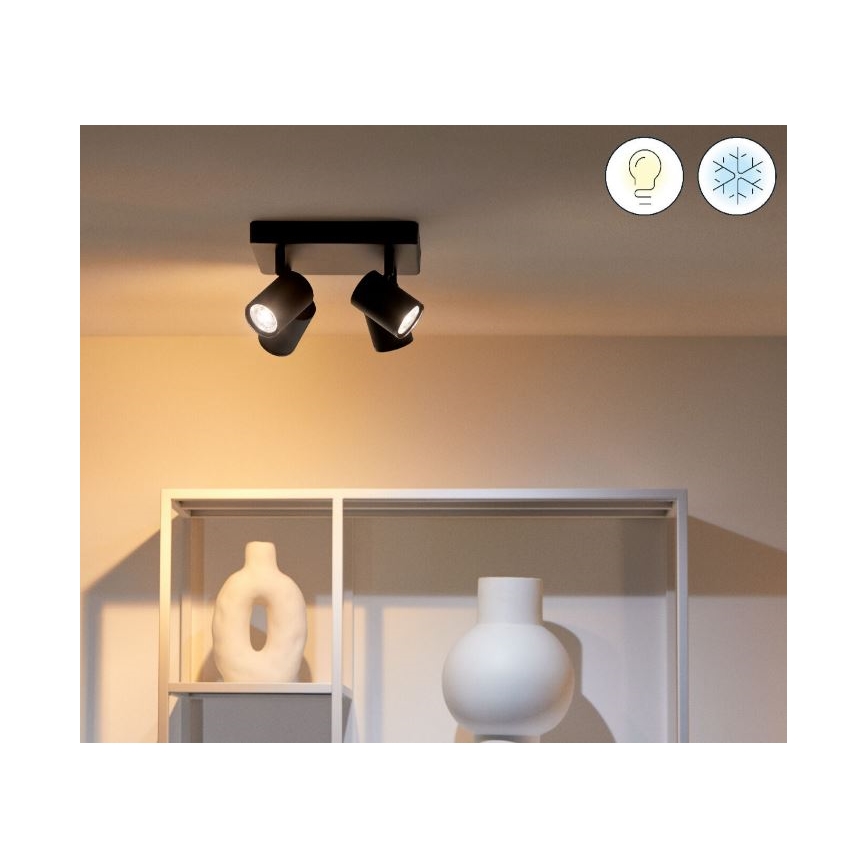 WiZ - Faretto LED RGBW Dimmerabile IMAGEO 4xGU10/4,9W/230V 2200-6500K Wi-Fi CRI 90 nero