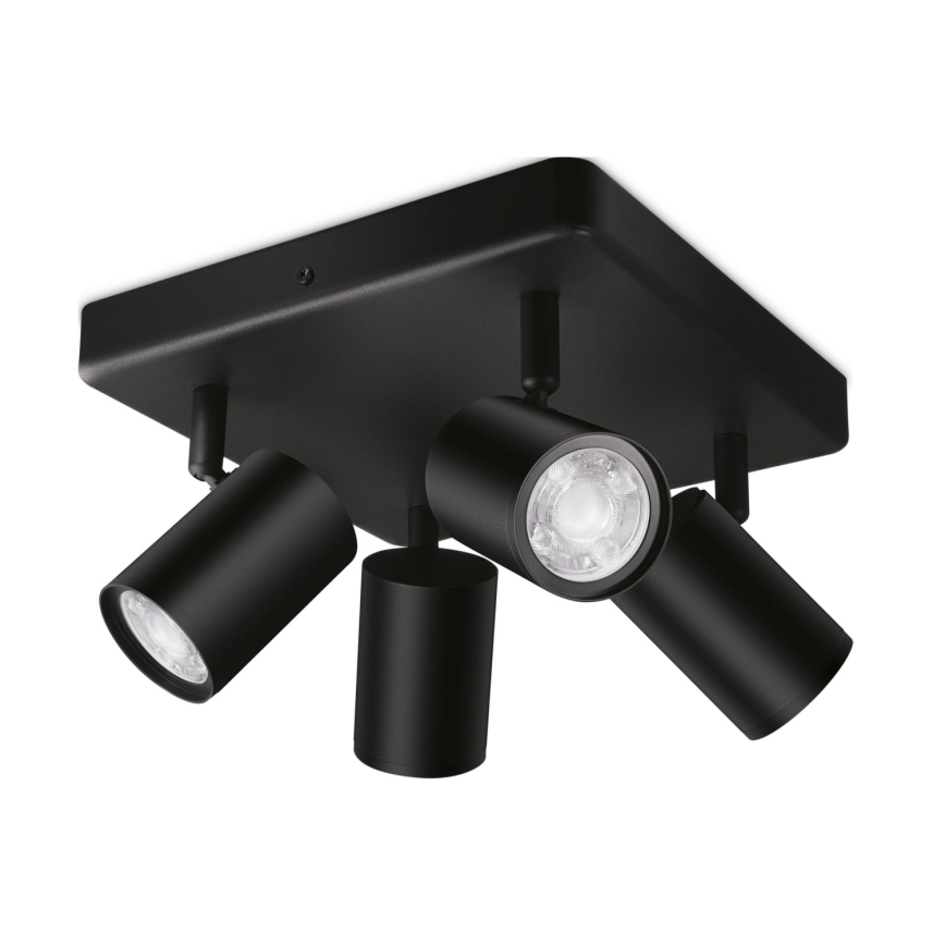 WiZ - Faretto LED RGBW Dimmerabile IMAGEO 4xGU10/4,9W/230V 2200-6500K Wi-Fi CRI 90 nero