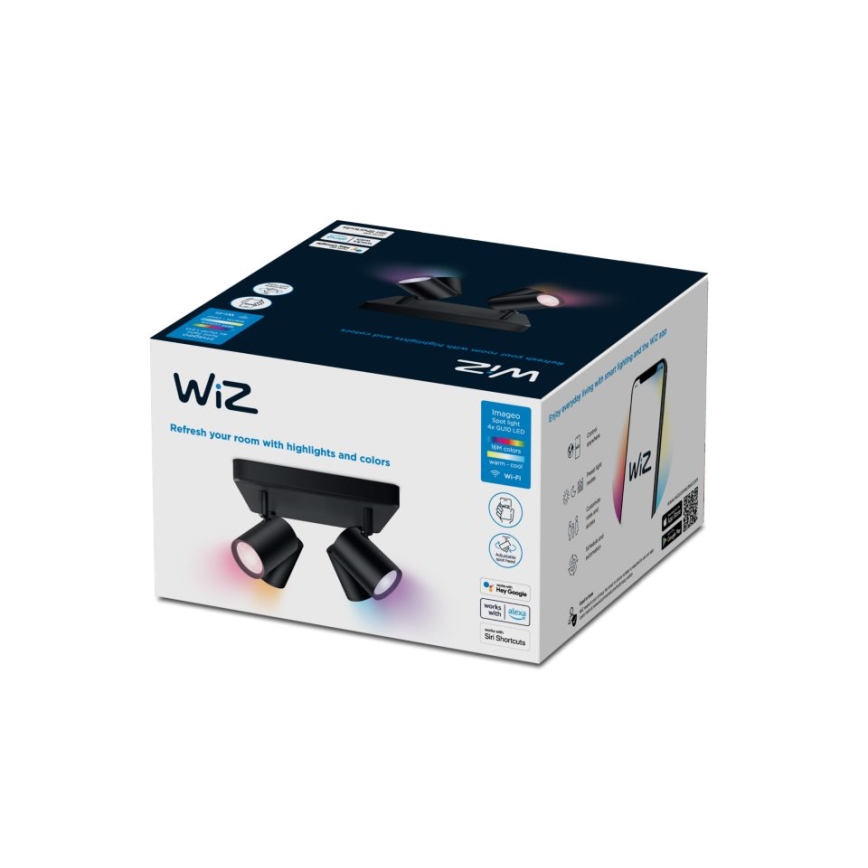 WiZ - Faretto LED RGBW Dimmerabile IMAGEO 4xGU10/4,9W/230V 2200-6500K Wi-Fi CRI 90 nero