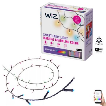 WiZ - Guirlande extérieure RGBW à intensité variable 160xLED 20m IP44 2700-5000K Wi-Fi