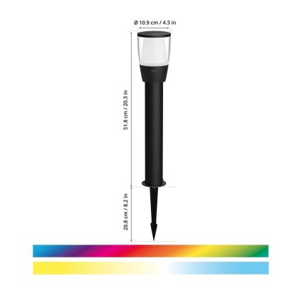 WiZ - Lampada da esterno dimmerabile LED RGBW ELPAS LED/4,8W/12/230V 2700-5000K IP65 Wi-Fi