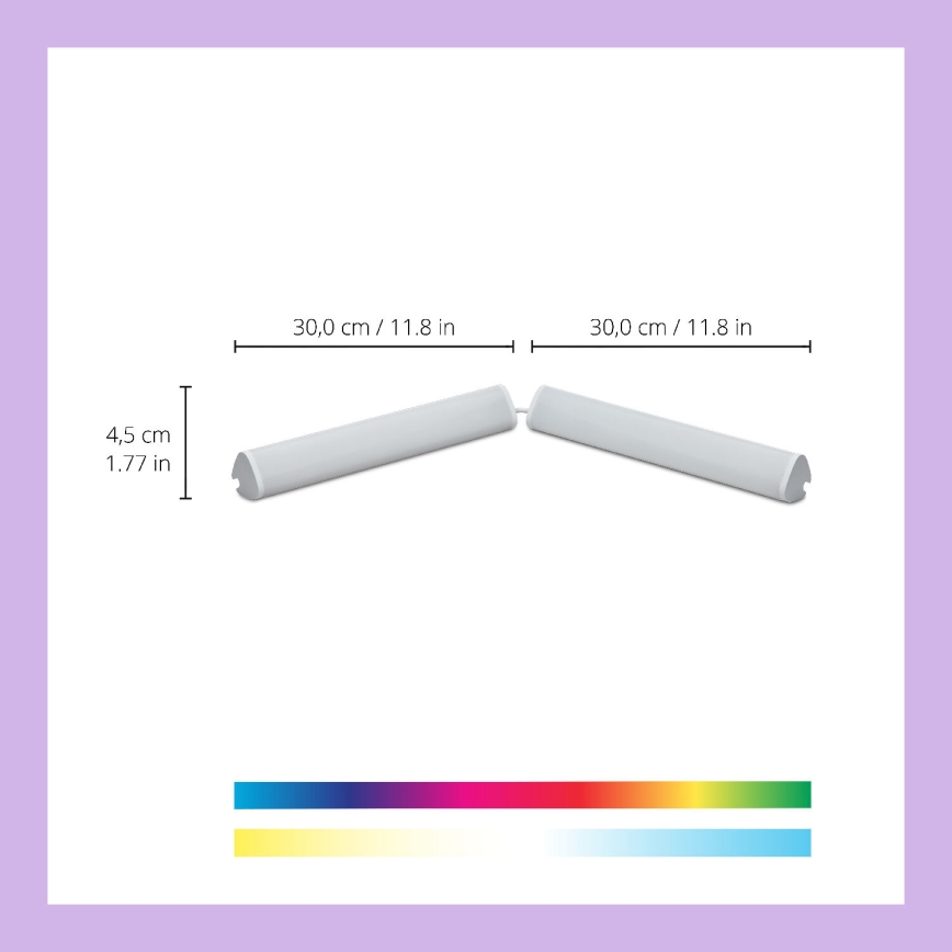 WiZ - LOT x2 Lampe LED RGBW  à intensité variable BAR LED/5,5W/230V 2200-6500K Wi-Fi