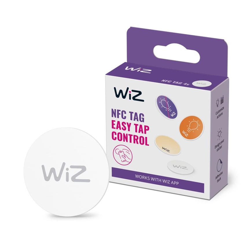 WiZ - NFC Etichetta autoadesiva per il controllo dell'illuminazione 4 pz.