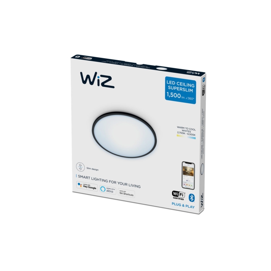 WiZ - Plafoniera LED dimmerabile SUPERSLIM LED/16W/230V 2700-6500K Wi-Fi nero