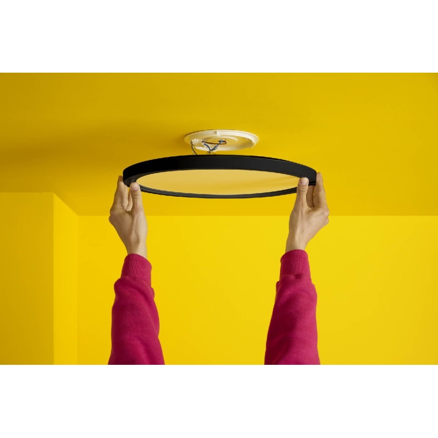 WiZ - Plafoniera LED RGB dimmerabile SUPERSLIM LED/22W/230V 2700-6500K Wi-Fi nero