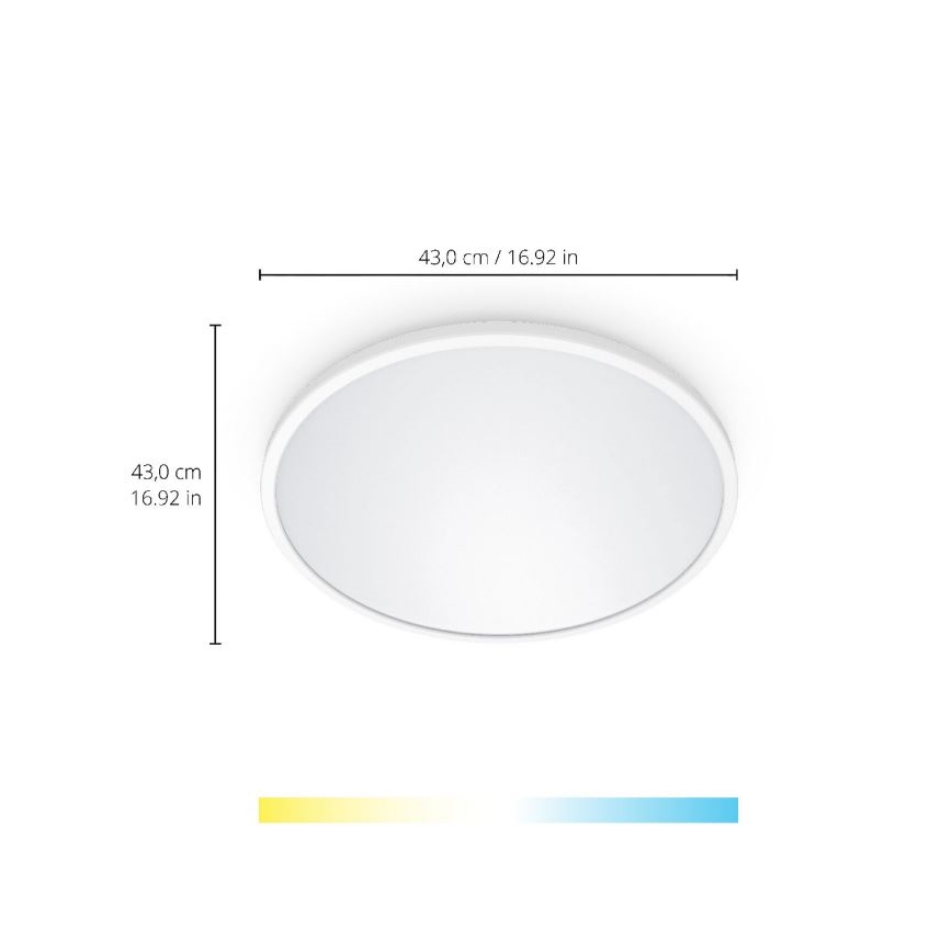 WiZ - Plafonnier LED à intensité variable SUPERSLIM LED/22W/230V 2700-6500K Wi-Fi blanc