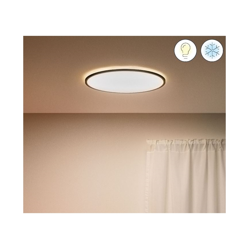 WiZ - Plafonnier LED à intensité variable SUPERSLIM LED/22W/230V 2700-6500K Wi-Fi noir