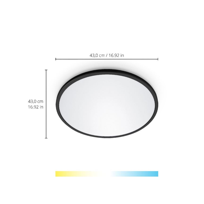 WiZ - Plafonnier LED à intensité variable SUPERSLIM LED/22W/230V 2700-6500K Wi-Fi noir