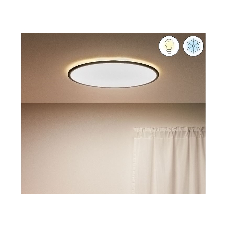 WiZ - Plafonnier LED à intensité variable SUPERSLIM LED/32W/230V 2700-6500K Wi-Fi noir