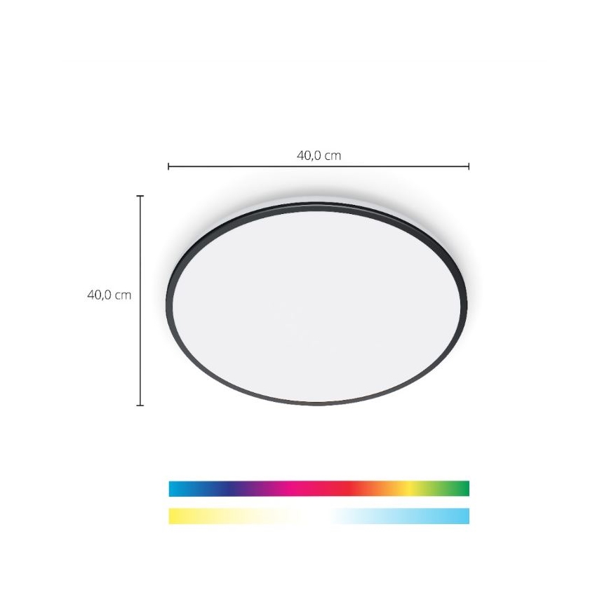 WiZ - Plafonnier LED RVBW à intensité variable RUNE LED/21W/230V 2200-6500K Wi-Fi noir