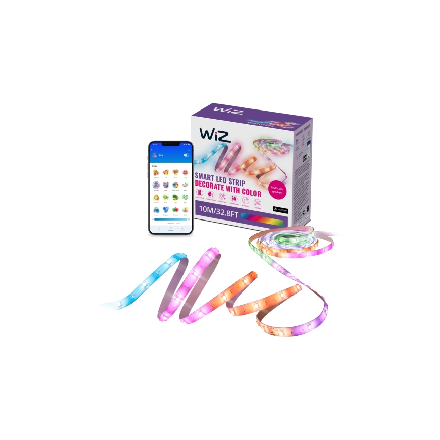 WiZ - Ruban RGBIC à intensité variable 10m LED/21W/230V 2700-6500K Wi-Fi