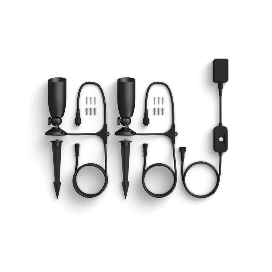 WiZ -SET 2x LED RGBW Faretto da esterno dimmerabile SPOT LED/10W/230V 2700-5000K IP65 Wi-Fi