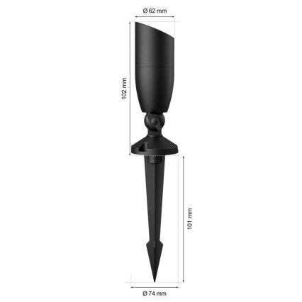WiZ - Spot d'extérieur RGBW à intensité variable SPOT LED/4W/12V 2700K-5000K IP65 Wi-Fi