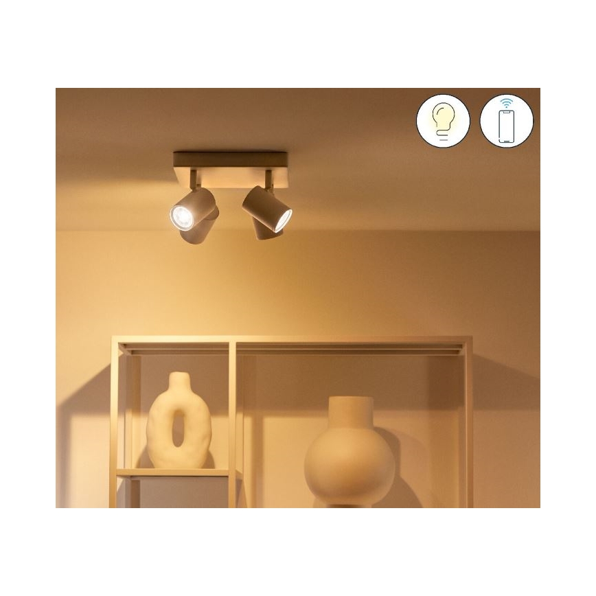 WiZ - Spot LED RVBW à intensité variable IMAGEO 4xGU10/4,9W/230V 2200-6500K Wi-Fi CRI 90 blanc