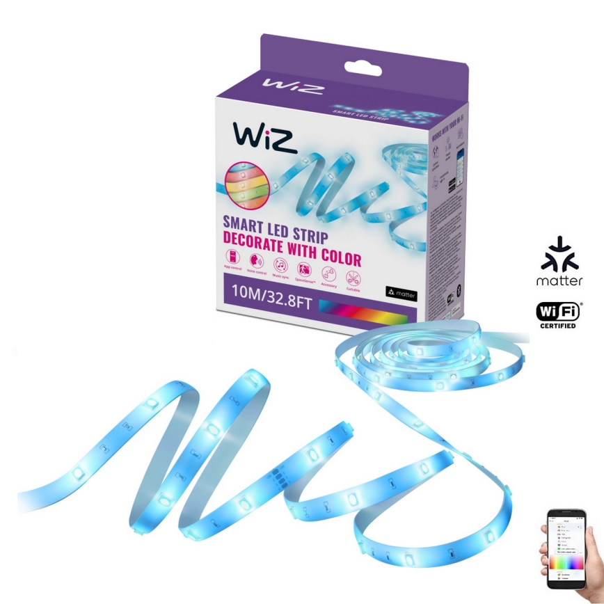 WiZ - Striscia LED RGBW dimmerabile 10m LED/12W/230V 2700-6500K Wi-Fi